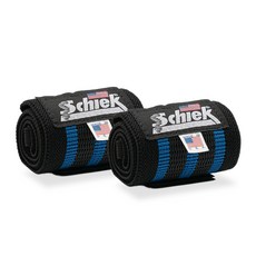 시크코리아 정품 SCHIEK 1118 시크 쉬크 리스트랩 18인치 손목 보호대 헬스 스트랩, 블루