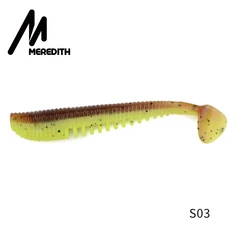 MEREDITH Awaruna 낚시 미끼 8cm 9.5cm 13cm 소프트 인공 파이크 쉐드 잉어 실리콘 워블러 미노우, 01 80mm 10pcs, 09 S03