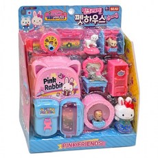핑크래빗 펫하우스 장난감 세트 미니 인형놀이 키즈 역할놀이 완구, 1개, 상세페이지 참조