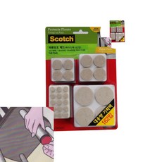 3M 의자 소음방지 발 커버 스티커 원형 혼합 대용량 162매 장판눌림, 1개