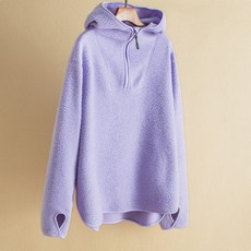 여성 캐주얼 뽀글이 후리스 후드 맨투맨 따뜻한 반집업 긴팔 티셔츠 가을 봄 아우터 후드티