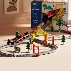 예스이 어린이 전동 기차 트랙 2in1 세트 레일 놀이 완구 기차 장난감, 1세트, 혼합색