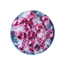 린트 스위스 초콜릿 할로윈 소프트볼 캔디 다크 화이트 혼합 초콜릿 초콜릿 밀크 초콜릿 린도, 1개, G. 약 16개 200g 딸기 맛 분홍색