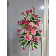 인조 초승달 꽃줄 장식 웨딩 배경 실크 가랜드 생일 파티, 1개, 6. Hot Pink A. 1PC