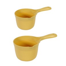 다용도 플라스틱 욕실 목욕 물바가지 대형+소형 세트, 1세트, 옐로우