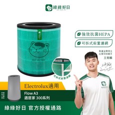 綠綠好日 適用 Electrolux Flow A3 適居家300系列 HEPA濾網, 1套, 適用 Flow A3