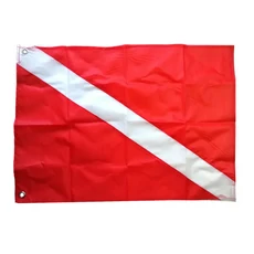 2크기 대형 다이빙 보트 플래그 국제 범용 스쿠버 금속 그로밋 액세서리가있는 플로팅