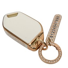 기아 EV 9 3 4 쏘렌토 카니발 호환 TPU 스마트 키 자동차 케이스 번호판 키홀더 키링, 9버튼 TA74_KH03, 화이트