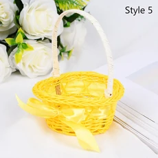 토끼 귀 바구니 손으로 부활절 등나무 보관 짠 라운드 로프 휴대용 홀더 세탁 선물 종이, 02 5