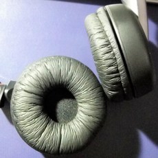 通用圓形 耳機套 替換耳罩 可用於 DR-BTN200 DR-BTN200M, 1個, #耳機套 黑色 蛙皮 （ 表面皺折）