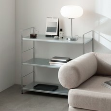 심플먼트 알렉사 레귤러 디스플레이 철제 선반 진열장 3단, 선택안함, 실버