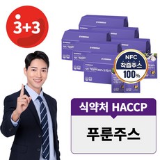 유기농 푸룬주스 NFC 푸룬농축액 프룬주스 즙 착즙 원액 HACCP, 6개, 2.4L