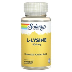 Solaray L-라이신 500mg 베지 캡슐 60정, Solaray L라이신 500mg 베지 캡슐 60정, 1개