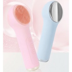 [C타입] 리빙가을 온열마사지 미세모브러쉬 실리콘 진동클렌저, 핑크, SSD10