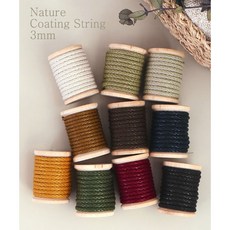 패션스타트 3mm 내추럴 코팅 스트링끈 10컬러 파우치 조리개 오시도리 매듭 치즈 가락 팔찌 끈, 07.머스타드, 1개, 07.머스타드