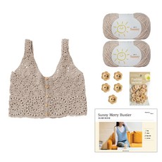 [DIY패키지] 써니 메리 뷔스티에 (써니 2볼+ 레터링 플라워 나무단추 +인쇄도안), 103 라이트베이지, 1세트