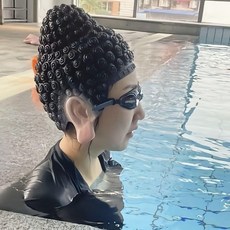 角色泳帽 如來佛頭飾, 1個, 綠魚頭套, 綠魚頭套