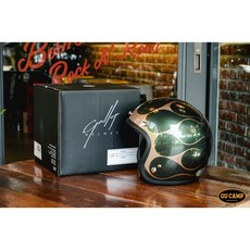 GU CAMP Gallop 月火 火焰 3/4 安全帽 橄欖綠, 橄欖綠,L, 1個