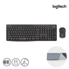로지텍 무소음 무선 키보드 마우스 세트, 00 MK295 키스킨포함, BLACK, 일반형