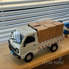 RC트럭 미니드리프트rc카 트럭 RC 타입 4WD 자동차 장난감 오프로드, 배터리 4개 (리모콘 배터리 포함), 2. 원격 제어 밴 (빛 로딩 박스포함)