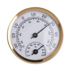 아날로그 온습도계 벽걸이 원예인테리어 온도 습도 측정기, 골드, 1개