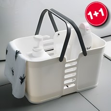 생활해랑 물빠지는 목욕바구니, 화이트, 2개