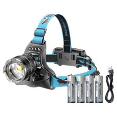 微笑鯊 K225感應式頭燈 強光遠射 揮手感應 伸縮變焦 釣魚 露營 頭戴式頭燈, 1個, 4電【微笑鯊】K225B M77白光