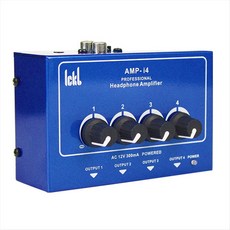 ICKB AMP- I4 전문 헤드폰 앰프 4개의 독립 제어 손잡이 다중 사람 모니터링과 호환용 양방향 혼합 입력, 파란색