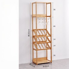 위스키 와인 진열장 장식장 홈바 보관 술 선반 거치대 디스펜서 엔틱, 원목_6단 (슬림형)