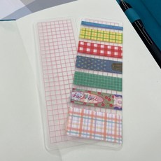 문구 정리 마스킹테이프 소분 케이스 모눈 감개 핑크