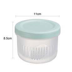 크리 에이 티브 냉장고 생강 마늘 양파 냉장고에 대 한 라운드 드레인 봉인 된 상자 신선한 냉장고 상자 트레이 주방 주최자 유지, 라이트 티 그린, 1개