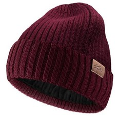 FYBW 오버사이즈 XXL 비니 모자 빅 헤드용 59.9-65cm23.6-25.6인치 두껍고 따뜻한 플, 와인 레드