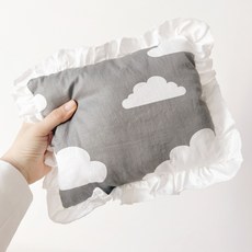 純棉寶寶安撫抱枕 嬰幼兒午睡小靠枕 水冰月, 灰色大雲朵