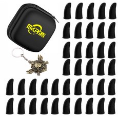 40개입 초박형 은섬유 게임용 손가락커버 스마트폰 게임용 엄지손가락세트 흑색 1개, 1세트, 블랙, FG40