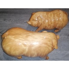 台灣黃檜 事事如意招財豬 - 帶財富的福氣公母豬，一對公母豬成雙成對更富貴, 1個