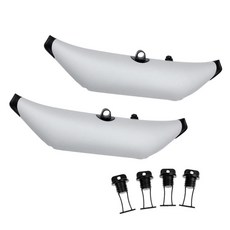 shangren 세트 2 헤비 듀티 PVC 카약 풍선 아우트리거 안정제 4 스커퍼 플러그 배수 구멍, 설명, 화이트, 블랙, 1개