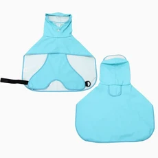 狗狗雨衣 小型犬 寵物狗衣服 四腳全包肚兜, 蒂藍色, 1個