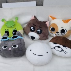 보넥토 인형 쿠션 쇼파 쁘넥도 굿즈 애착 고양이 베개, 도어맨 그린 필로우