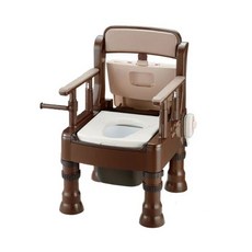 【海夫健康生活館】日本 暖房 脫臭型 可攜式 舒適便座便盆椅MH-D 咖啡(HEFR-43), 1個, 咖啡