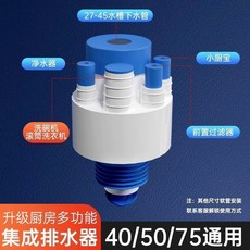 廚房下水洗菜盆水槽通用型六通排水管防臭防蟲二合一集成三通接頭通用款, 【旗艦】一體集成排水防臭塞
