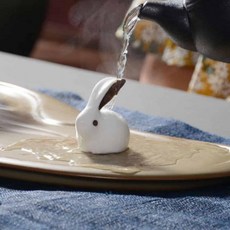 도자기 토끼 차총 다기 다도 소품도자기 다도차총, 단일상품1, 화이트, 1개