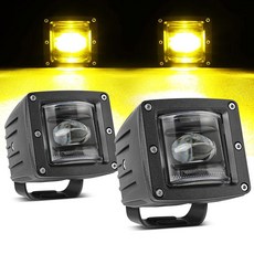 NIKING AUTO 오프로드 2PCS DOT 승인 주행등 안개등 SAE 3인치 LED, 3'' Yellow