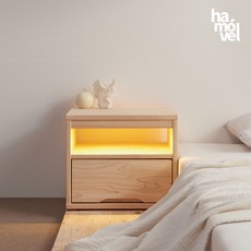 하모벨 낮은 협탁 원목 침대 소파 침실 사이드 테이블, LED 없음