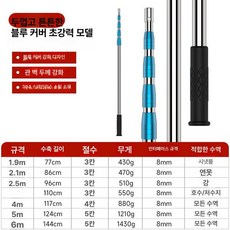 바다용뜰채 민물 루어 접이식 뜰채망 수초낫 해루질, 두꺼워진 보강 블루 슬리브 단일 낚싯대
