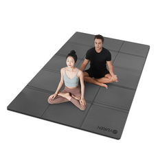 유렌 특대형 TPE 접이식 요가매트 10mm 폴딩 홈트매트 2인용 필라테스 운동매트, 1개, 블랙