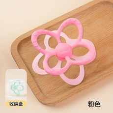 寶寶曼哈頓手抓球軟膠磨牙牙膠安撫咬咬樂0-3歲嬰兒玩具, 1個, 如圖所示, 蜜桃淺粉(送收納盒)