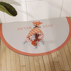 일상색감 플라워 규조토발매트 화장실 미끄럼방지, 다홍, 1개