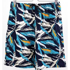 그레이스 남여공용 반바지 아이스쿨링 냉감소재 바캉스 야자수 레터링 래시가드 비치반바지