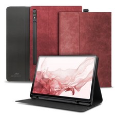 고부기 S펜 수납 북커버 클러치 태블릿PC 케이스, 레드, 1개