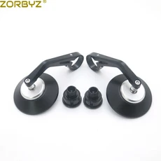 ZORBYZ 블랙 CNC 알루미늄 라운드 핸들 바 엔드 사이드 미러 내부 스레드 포함 베넬리 레온치노 250, 02 Black and Silver